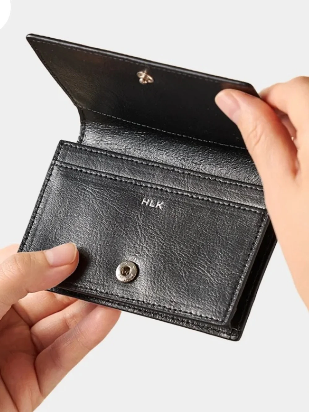 Black Cactus Leather Card Holder Wallet